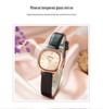 Sanda Ladies' Small Square Steel & Leather Quartz Watch