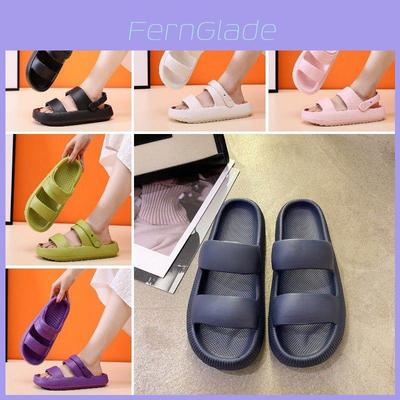 Cute And Comfortable Thick Sole Slippers For Women In Pink Purple Light Green Beige Black And Dark Blue