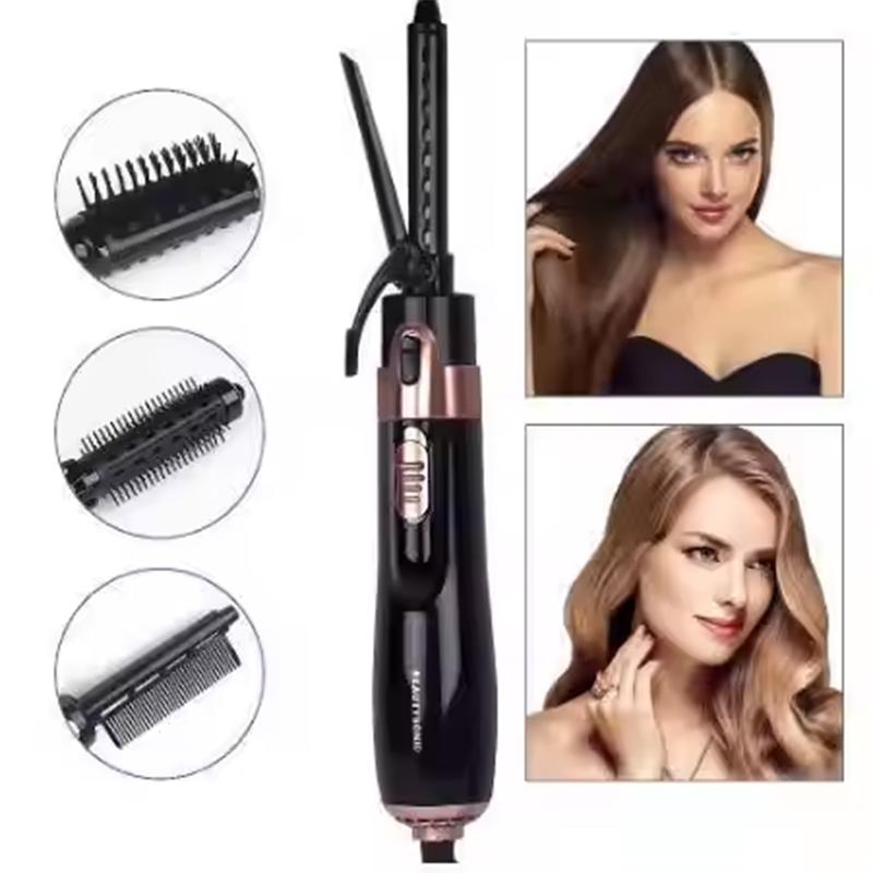 Multi-functional salon hot air hair dryer brush set, hair curler comb, interchangeable brush head, automatic hair curler