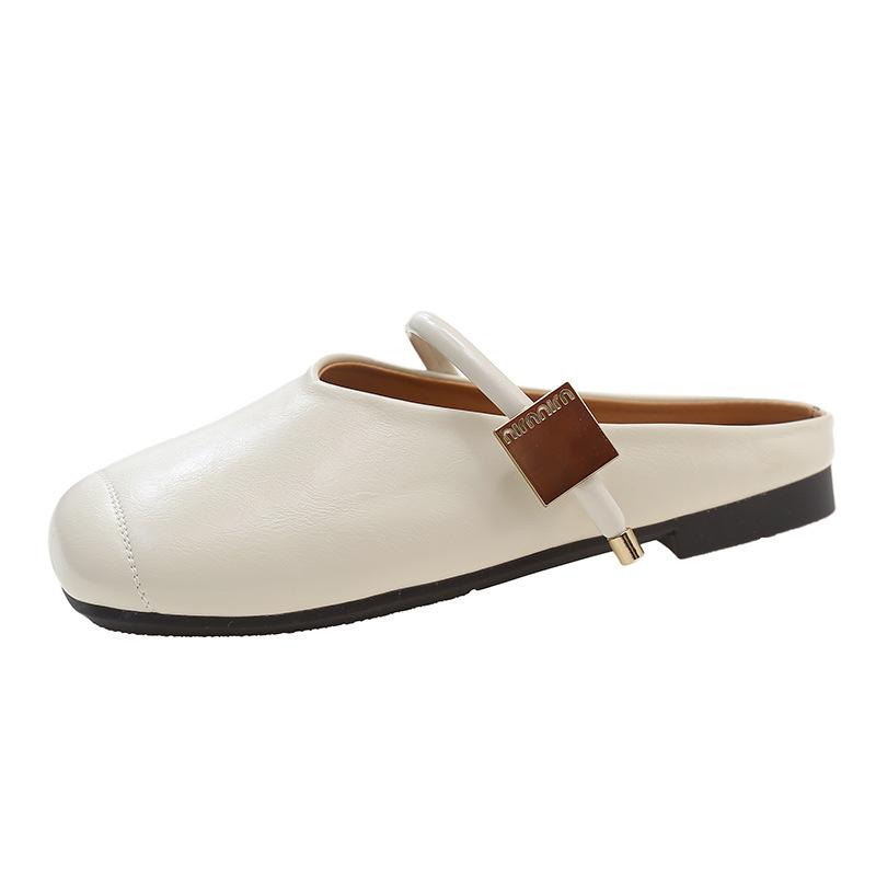 Fashion Women Slippers 2025 New Summer Square Toe Ladies Mules Sexy Sandal Slippers Female Fashion Woman Sandals Non Slip Flat Shoes