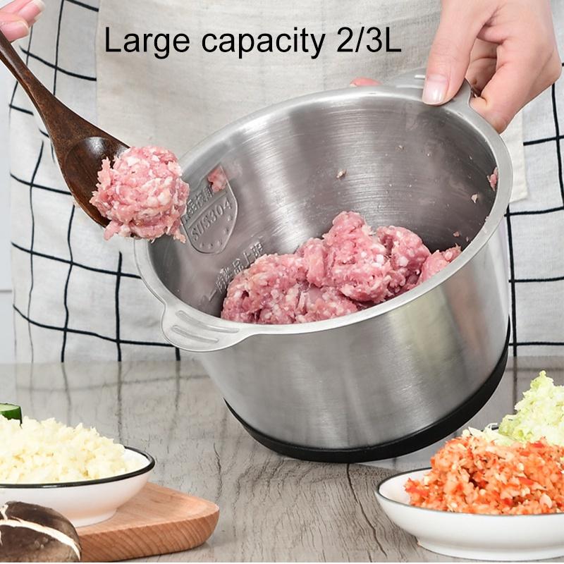 250W 2L/3L Food Grade Stainless Steel Electric Meat Grinder 220V Food Grinder Crusher