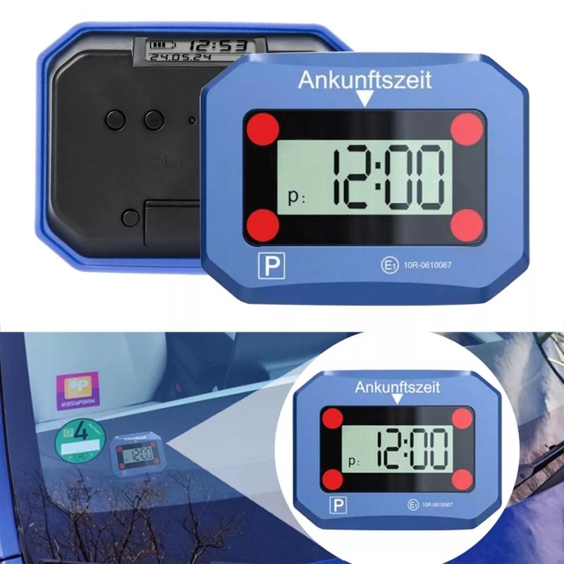 1pc Car Electronic Parking Sign Screen Timer Parking Clock Card Plastic Vehicle Parking Card Timer Suitable For Cars And Trucks