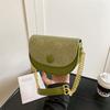 Spring small fresh solid color shoulder messenger bag new women's bag saddle bag fashion foreign trend