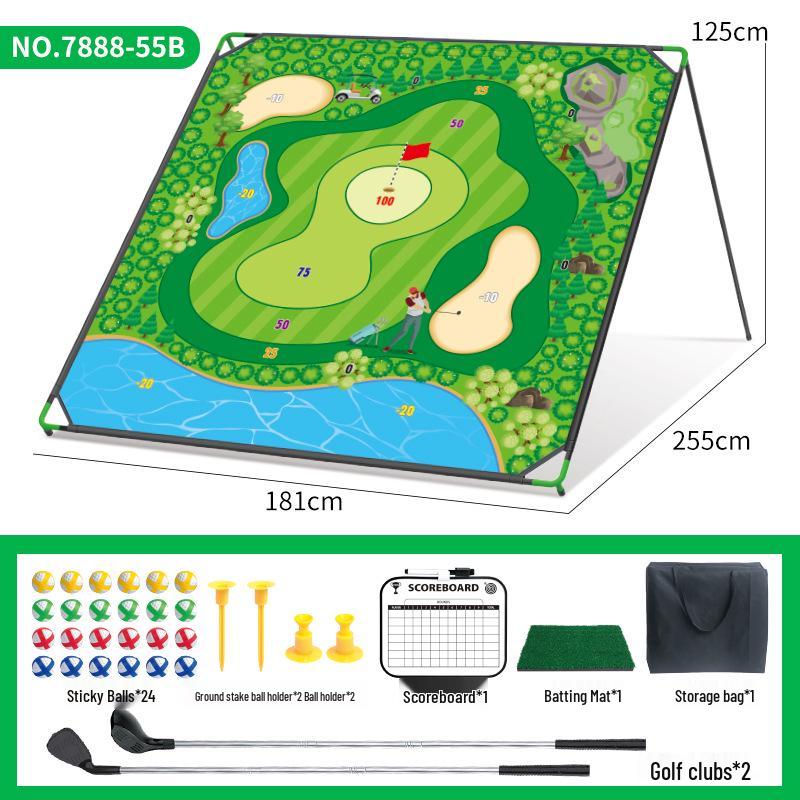 Children's Thickened Golf Mat Set: Indoor/Outdoor Play with Clubs