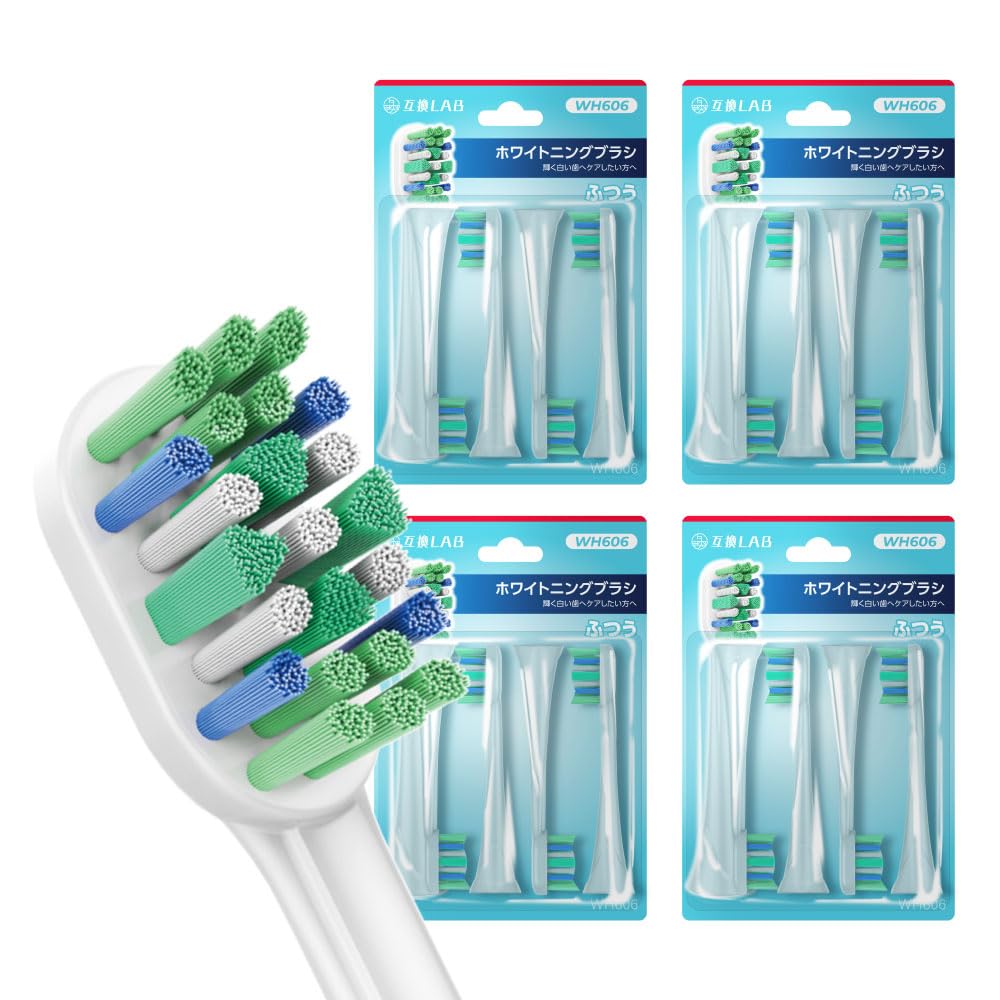 Compatible Lab Replacement Brush Set for Philips Sonicare Electric Toothbrush 16 (WH606 Whitening, Brushes)