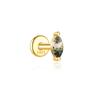 CANNER 1PC Natural Water Grass Horse Eye Zircon 925 Silver Piercing Earrings For Women Ins Simple Green Moss Earring