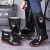 Thickened tall tube beef tendon waterproof rain shoes wear-resistant rain [36-50 extra large size]