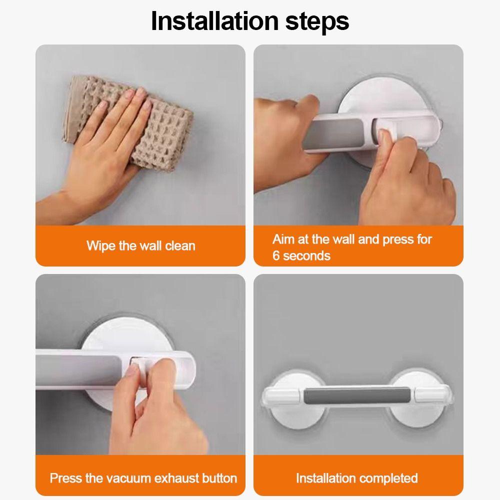 Useful Plastic Suction Cup Handles Anti-Slip Bath Safety Support Handles No Drilling Required Bath Safety Grab Bars Shower