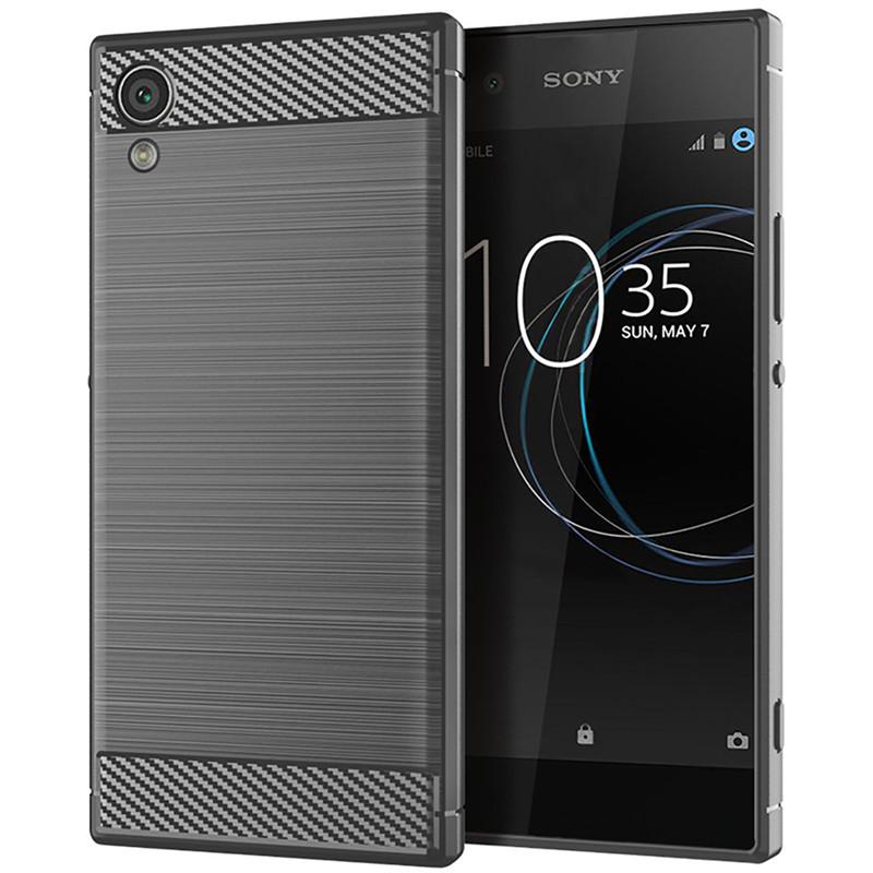 Funda de silicona a prueba de golpes para Sony Xperia XA1 Plus XA1+, funda de fibra de carbono para Sony XA1 Plus, carcasa trasera.