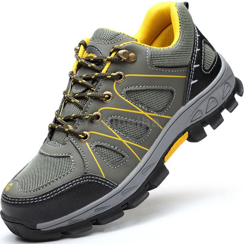 Breathable Safety Shoes Men Women Work Sneakers Steel Toe Work Safety Boots Anti-Smash Mesh Work Shoes Security Footwear