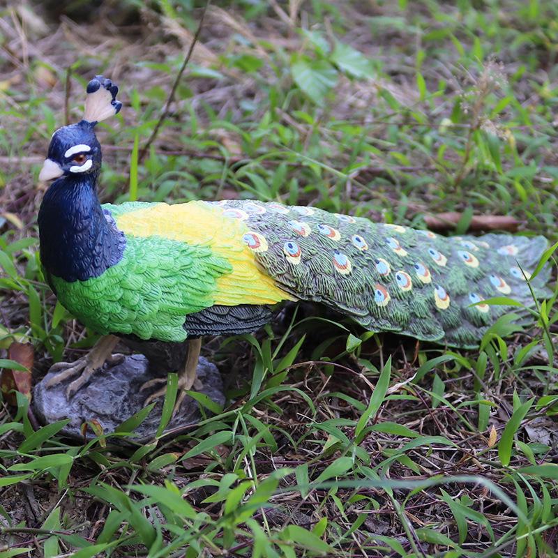 Early Education Animal Models: Blue and Green Peacock - Cognitive Gifts and Decorative Ornaments