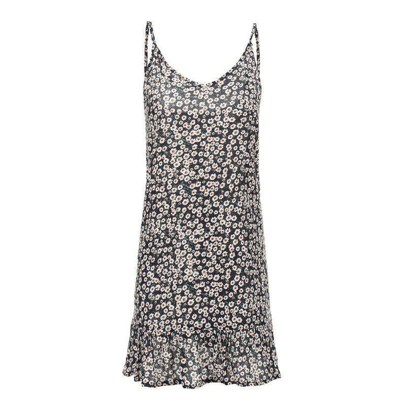 Women's Boho Sleeveless V-neck Floral Sundress With Premium Cotton Blend Fabric