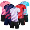 Herren Kurzarm Rotes Fußballtrikot Set Marineblau Erwachsene Fußballuniform Junge Rosa Kinder Fußballshirt Cust