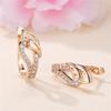 Trendy Crystal White Zircon Skeleton Hoop Earrings For Women Vintage Gold Color Wedding Jewelry
