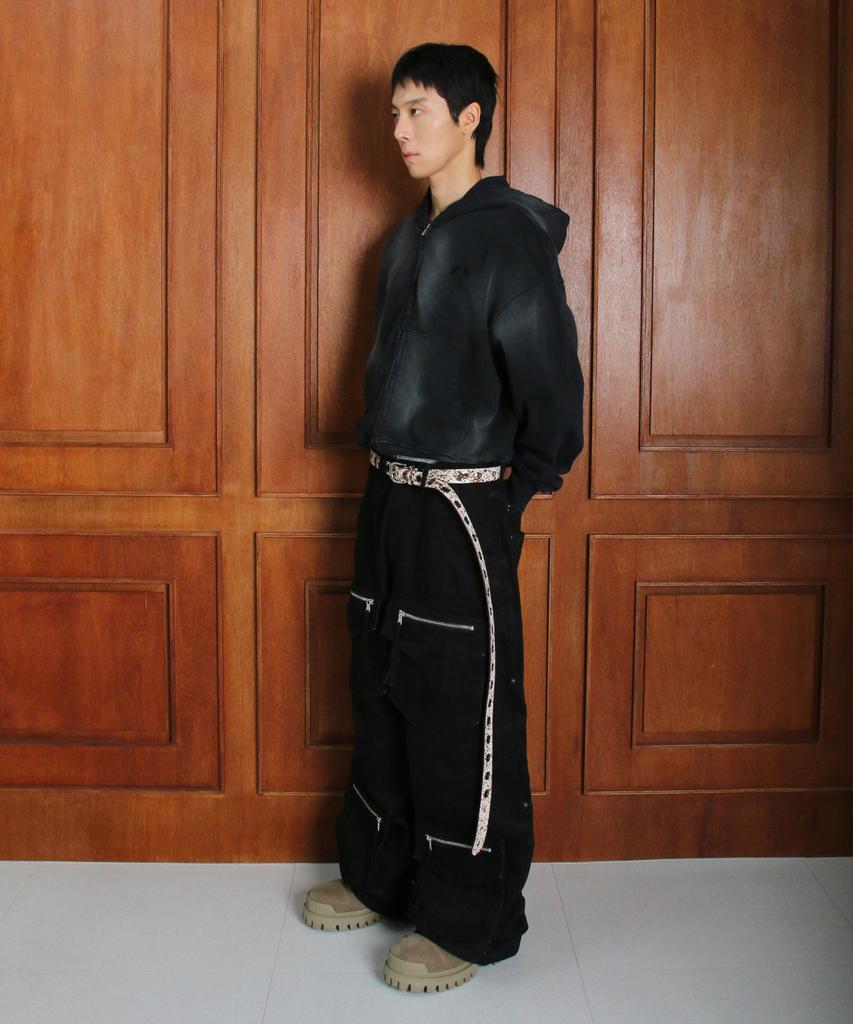 Forcesensitive Force Washed Hoodie Zip-Up Cropfit Bk