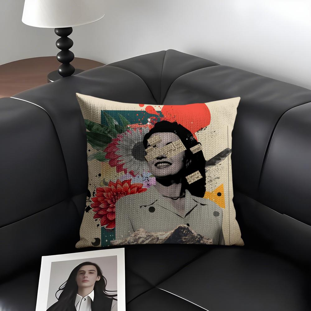

Retro Poster Luxury Cushion Cover Natural Linen Organic Fabric DoubleSided Printing Sofa Home Decor Gift Pillow Case 30x30cm