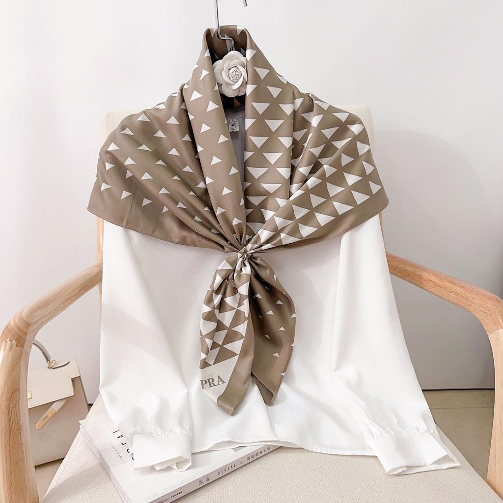 90CM Four Seasons Square Large Square Scarf Luxury Decorative Shirt Professional Headscarf Hairband Sunscreen Headscarf