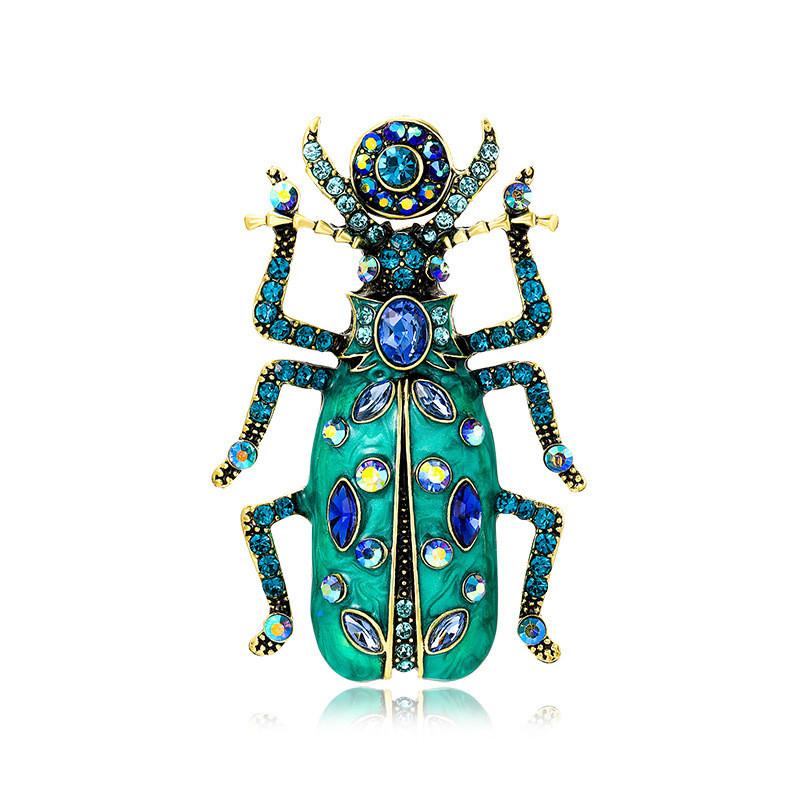 Tier Vintage Emaille Käfer Brosche Anstecknadel Mit Strasssteinen Für Männer Frauen Mode Accessoire