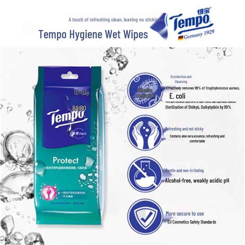 Tempo Wet Wipes and Handkerchief Tissues Combo
