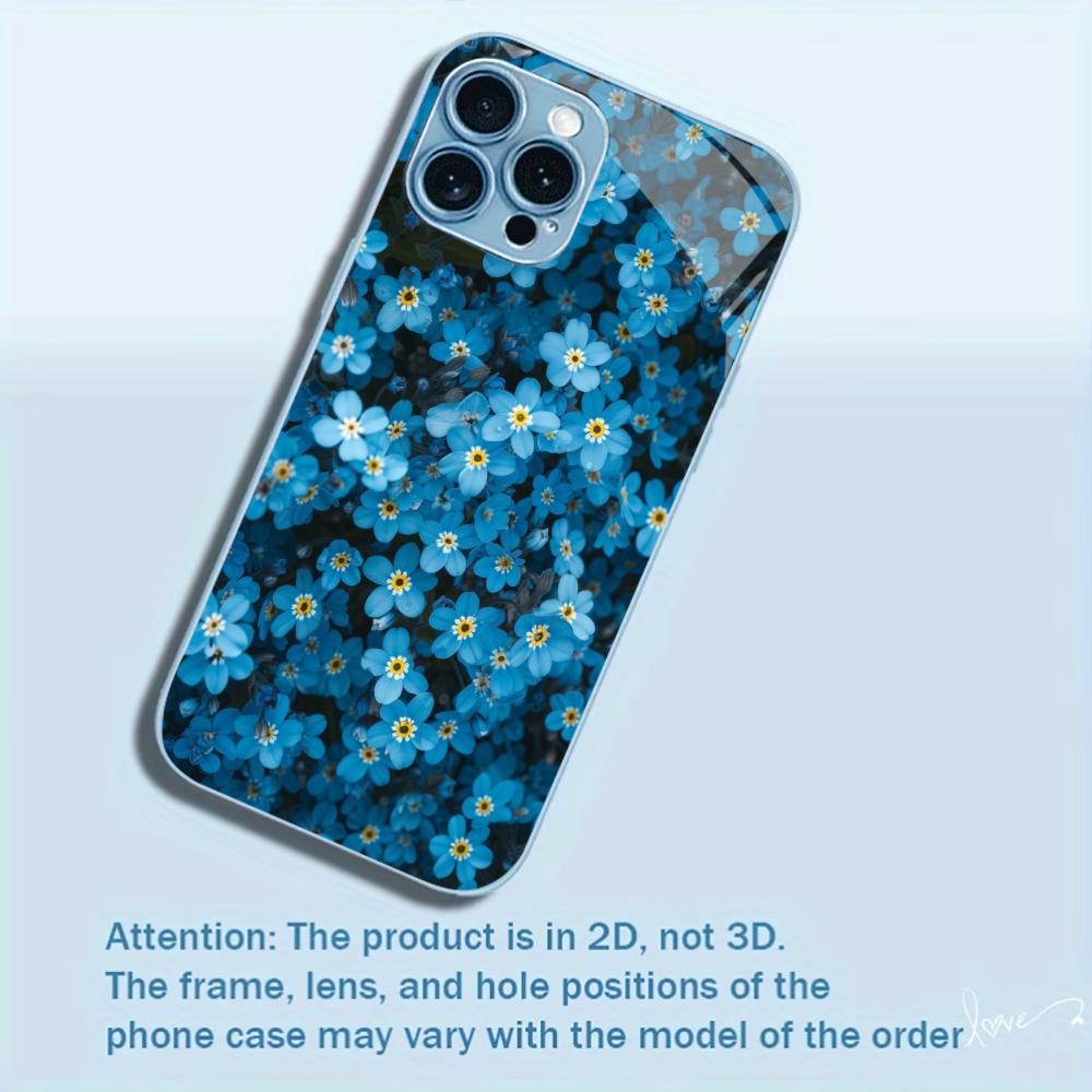 Elegant Blue Forget-Me-Not for iphone 17 case for coque iphone Fashion Case fundas Glass for iPhone 17 16 15 14 13 12pm Pro Plus