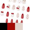 Sweet Japanese Cat Eye Press-On Nails with Cute Bow Design - Hot Selling Fake Nails
