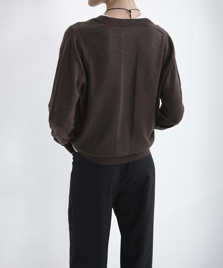 EAN JO Jane Wholegarment V-Neck Pullover (Brown)