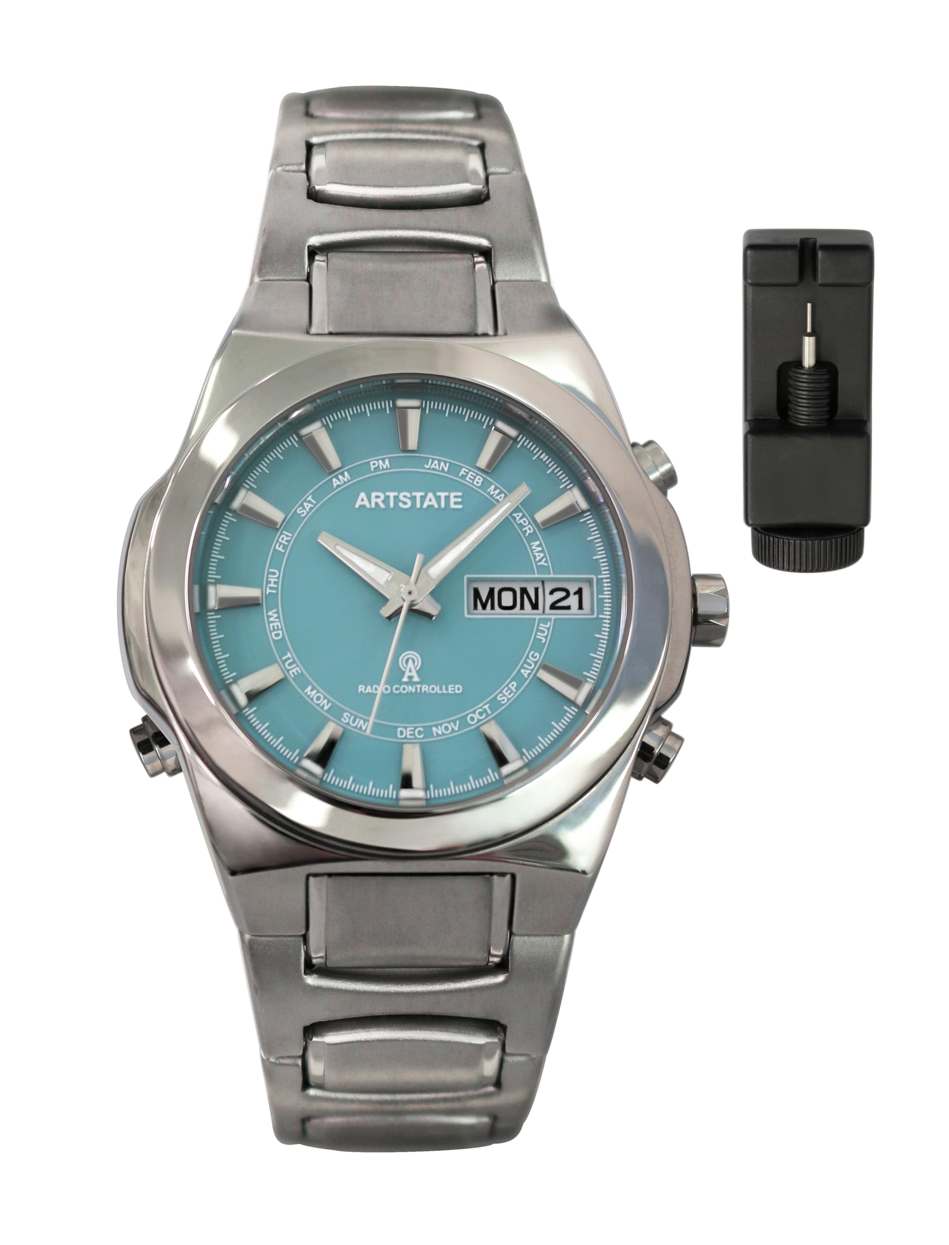 

[ARTSTATE W335F] Men s Radio-Controlled Watch with Date and Day Display, Light Function, and Long Life