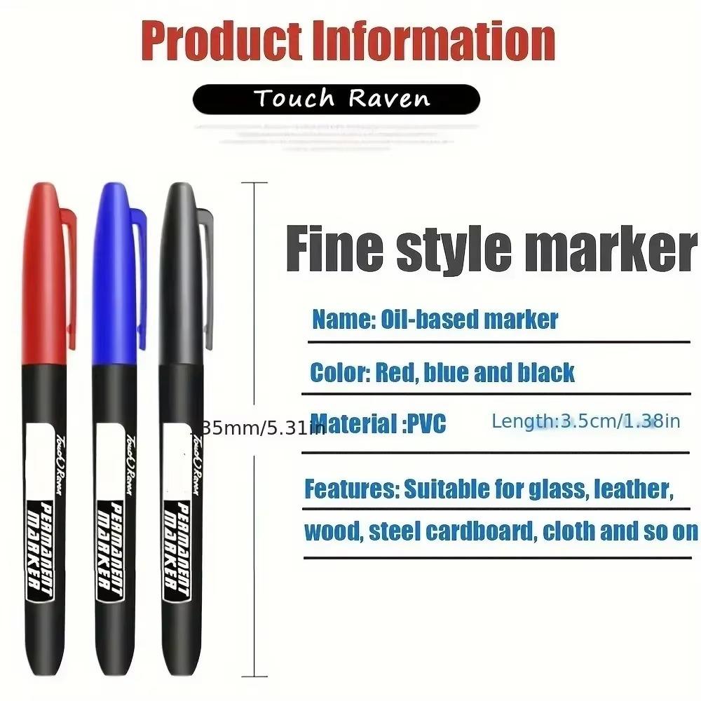 15Pcs 1.5mm Permanent Marker Color Art Marker Fine Point Waterproof Ink Fine Nib Bold Nib Black Blue Red Ink Paint Marker