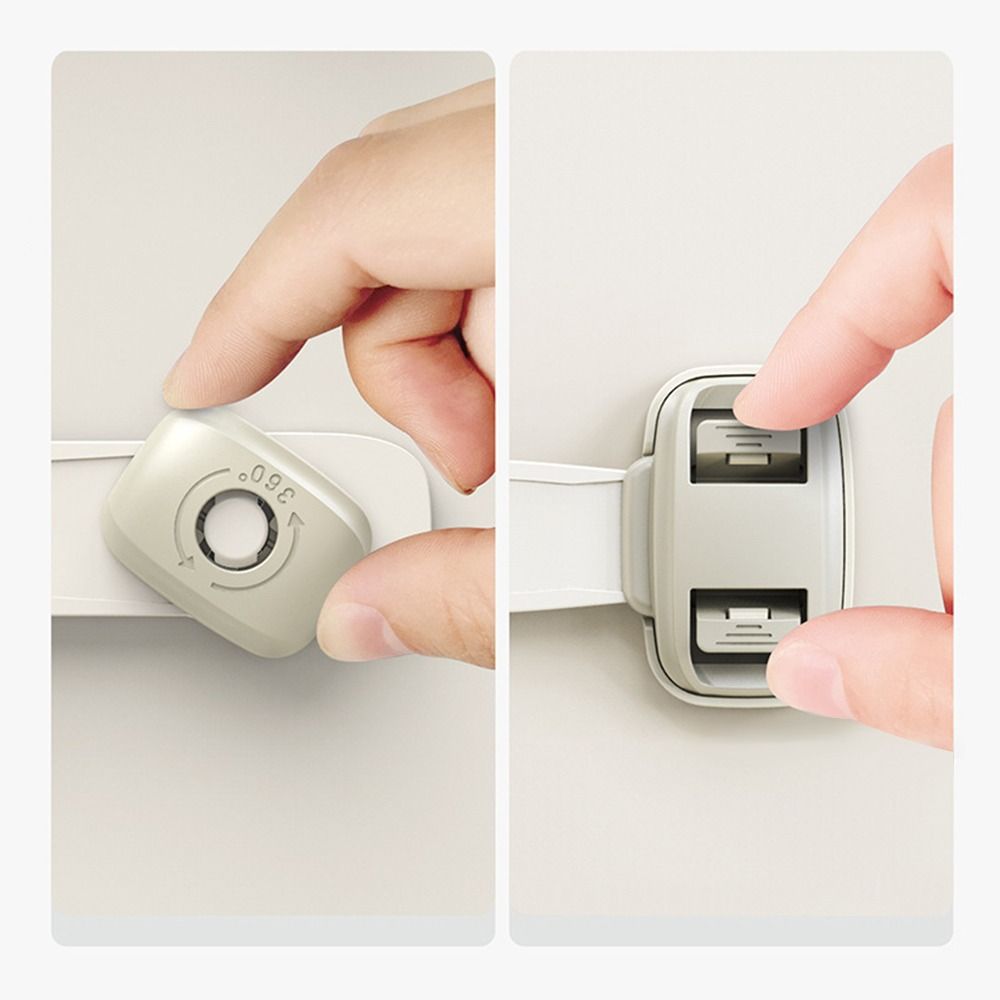 Dual Button Child Safety Lock Plastic Locker Buckle Toilet Lock  Home Security Protection