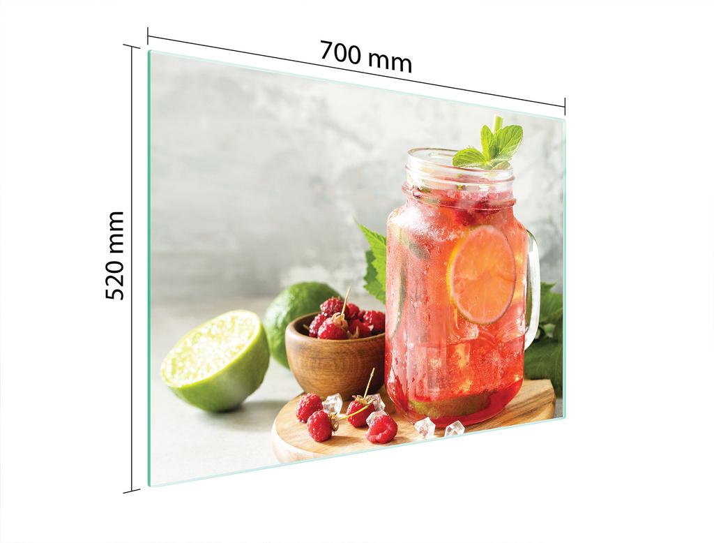 SZKLANA PŁYTA OCHRONNA NA KUCHENKĘ 70x52 DRINK