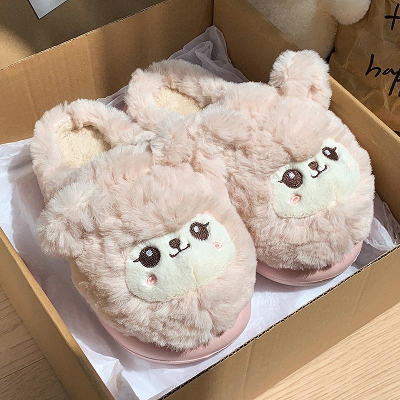 Cotton Slippers Autumn and Winter Indoor Home 2025 New Couple Cute Warm Fluffy Slippers