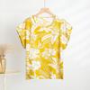 Elegant Cotton Jacquard Slimming Short-Sleeve T-Shirt for Women