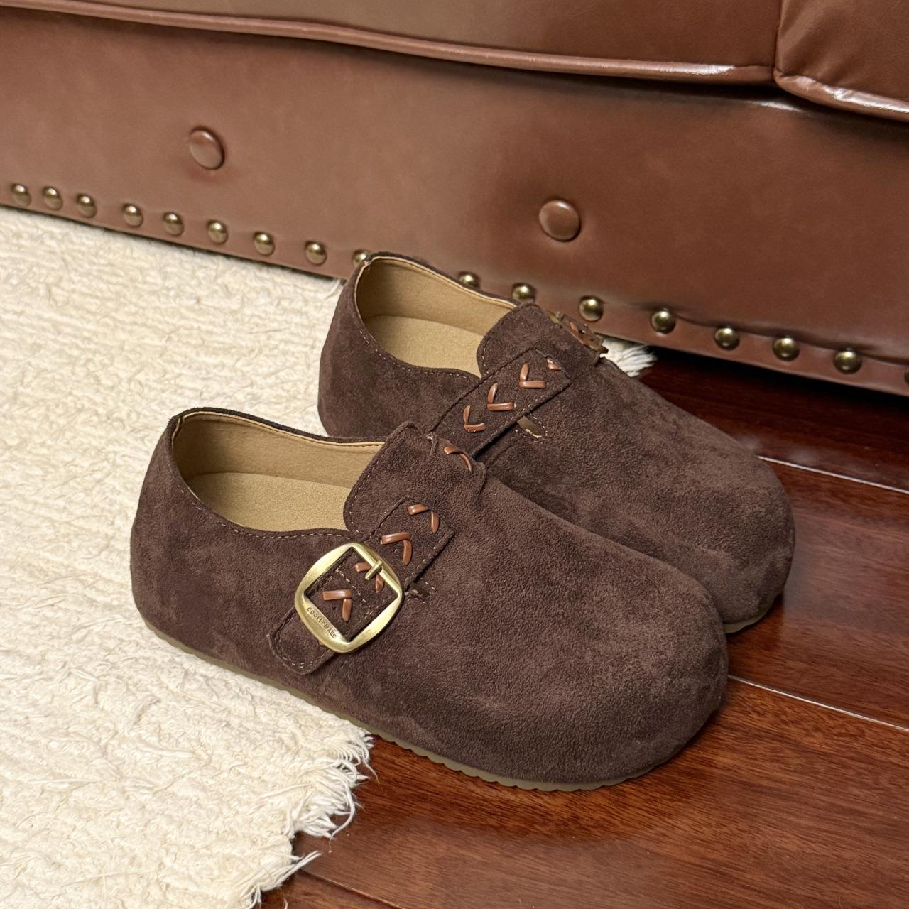 

thick-soled inner height increase all-inclusive Boken shoes for women s 2025 new autumn one-pedal bag head and half slippers, and Boken single shoes 40