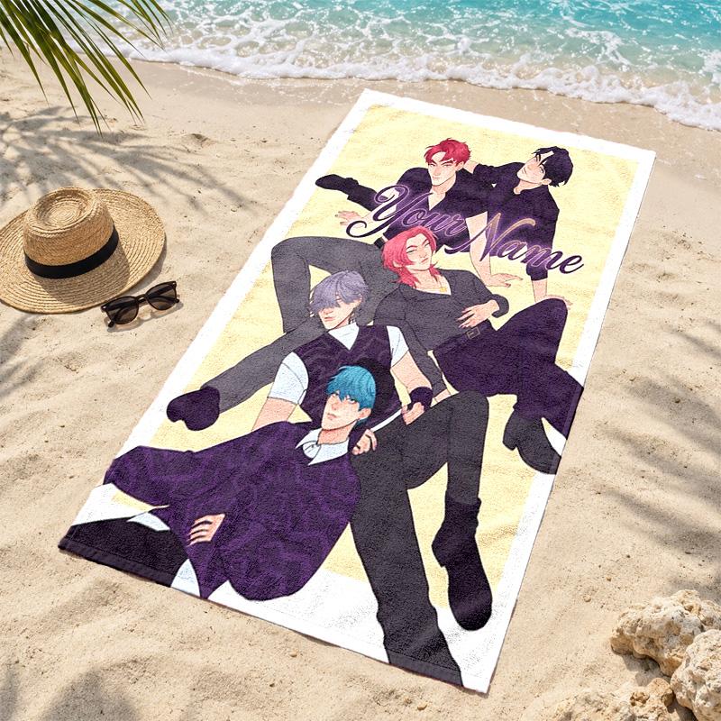 Kpop Demon Hunters Custom Name Beach Towels Also Serve As Bath Towels Summer Essential a Musthave for the Outdoors the Beach and the Pool