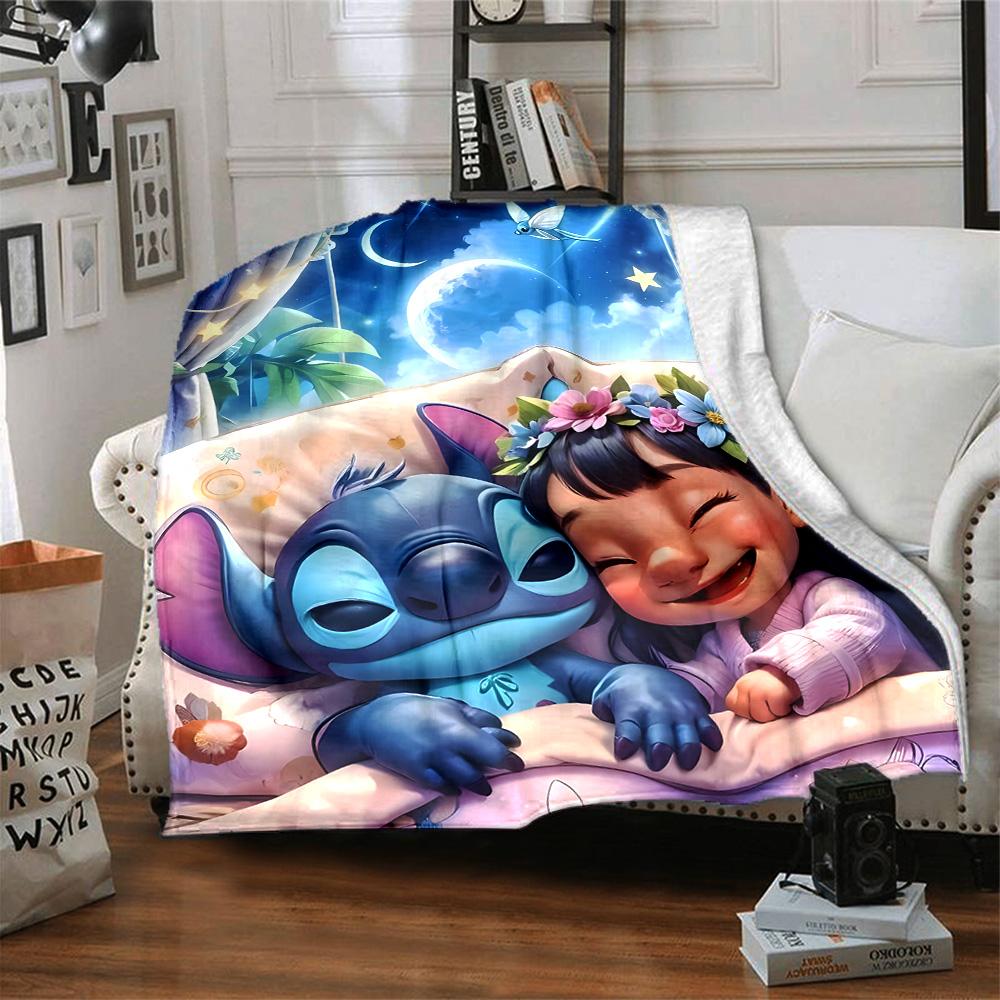 1pc S-Stitch7 Blanket, Gift, for Men and Women, Soft Blanket, Good for Sofa Bed Couch Travel, Lightweight Flannel Blanket