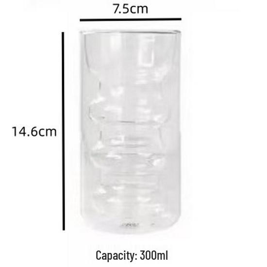 Colored Double-Walled Spiral Glass Cup: Ideal for Milk, Coffee, Mousse, Juice At Home or Office.