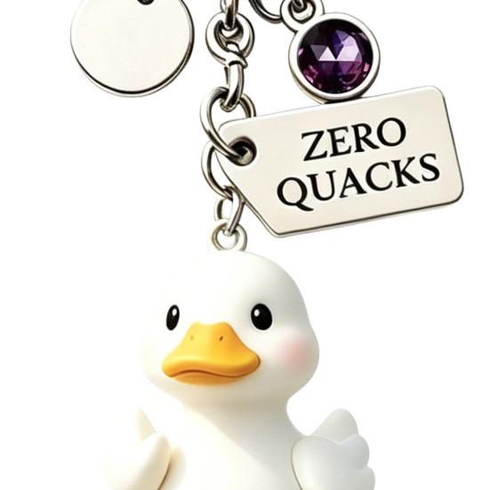 Keychain Pendant Inspirational Duck Design Key Holder with Birthstone Charm Encouragement Card Lightweight Healing Gift