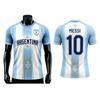 Sommer Argentinien Fußball T-Shirt Tops Fußball Druck Fußballtrikot Herren Freizeit T-Shirt Atmungsaktiv Herren Damen Kurze Ärmel Oberteil