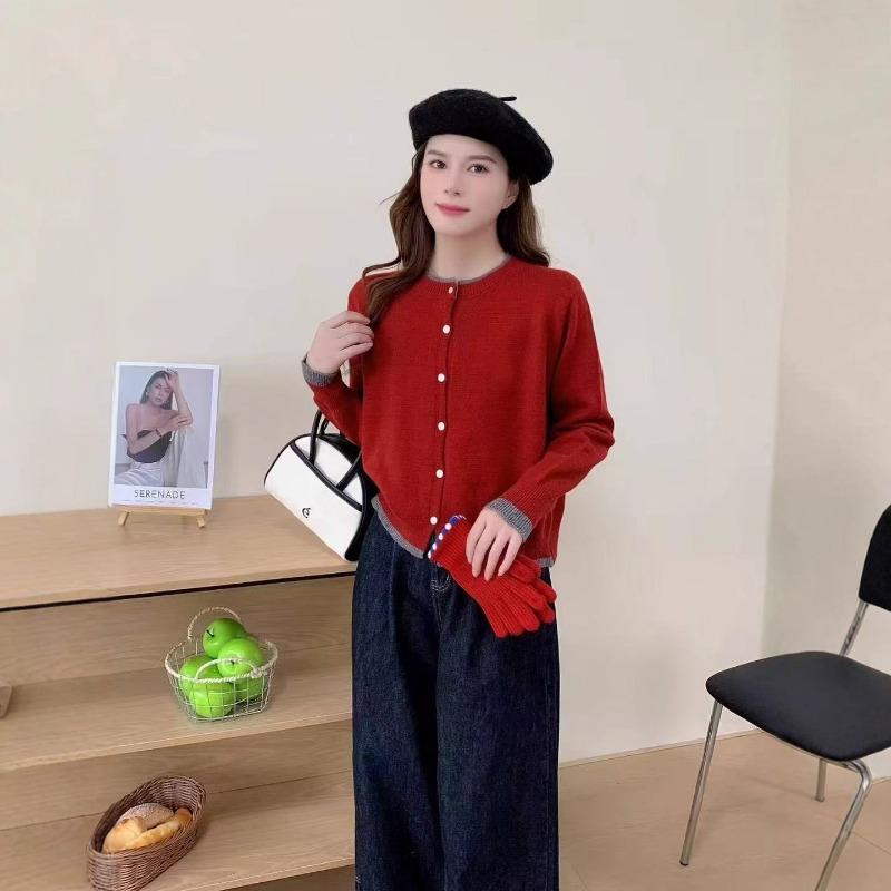 Fake Two-piece Knitted Cardigan Women's Autumn and Winter New Small Short Bottom Thin Sweater Jacket Women