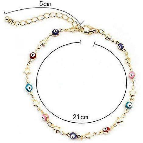 Boho Silver Anklet Dainty Star Anklet Evil Eye Foot Bracelet Beach Foot Jewelry