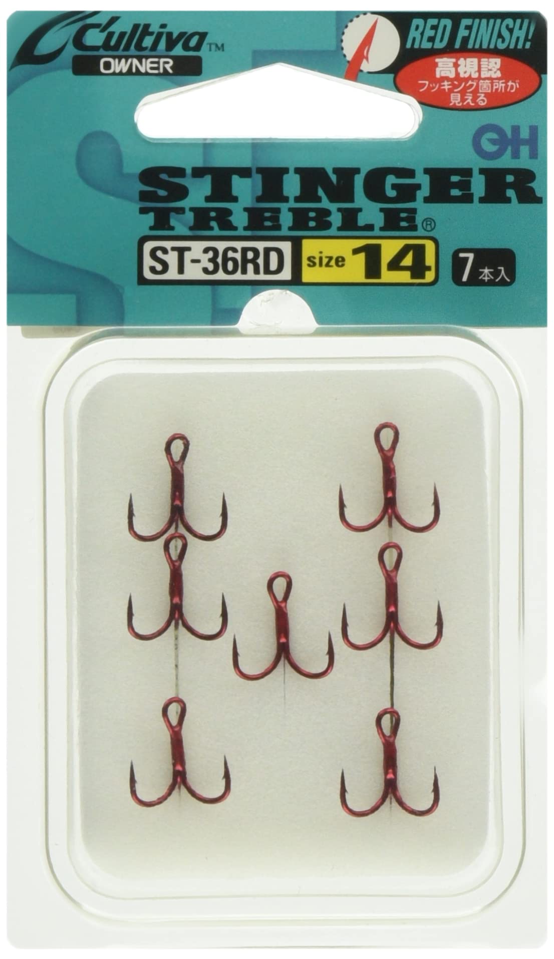 OWNER Triple Hook ST-36RD Stinger Triple Hook No. 14 Red No. 14
