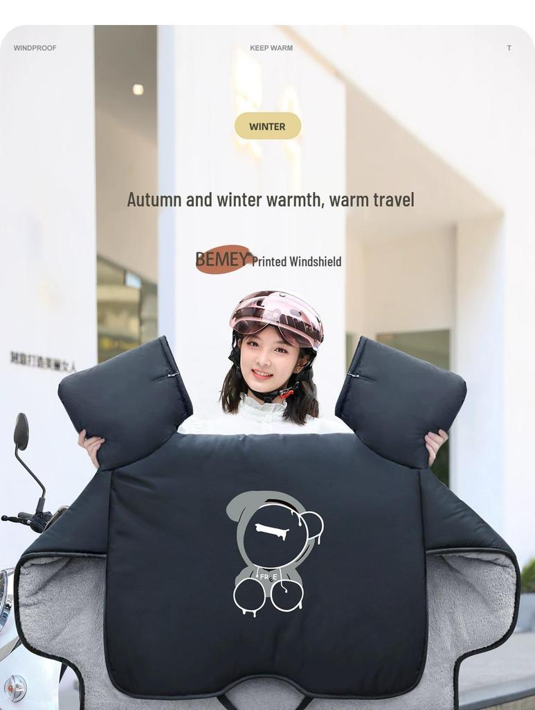 Universell Elfordon Vindruta Vindsäker Vaddering - Fleecefodrad för Vinter och Alla Säsonger