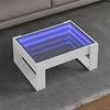 VidaXL Coffee Table with Infinity LED White 70x53x30 Cm, Side Table, Living Room Table, Side Table, End Table, Table 847630