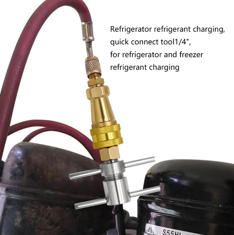 Kühlschrank Kältemittel Nachfülladapter Schnellkupplung Kühlschrank Schnellverbinder für Rohrleitungsreinigung Baggerwerkzeug