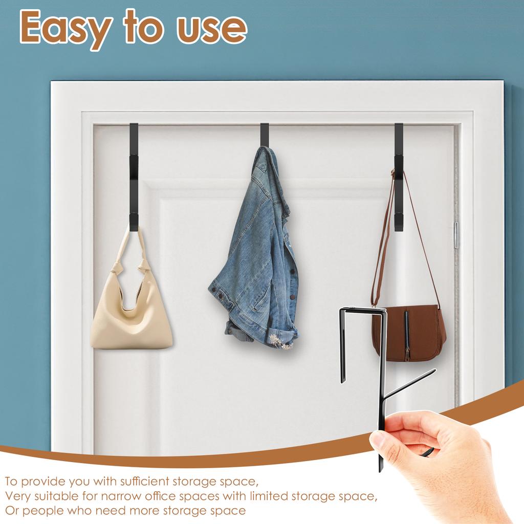 4Pcs Hooks Over The Door Hooks Adjustable Cubicle Bathroom Clothes Towel Hanger Metal Shower Kitchen Organizer Rack