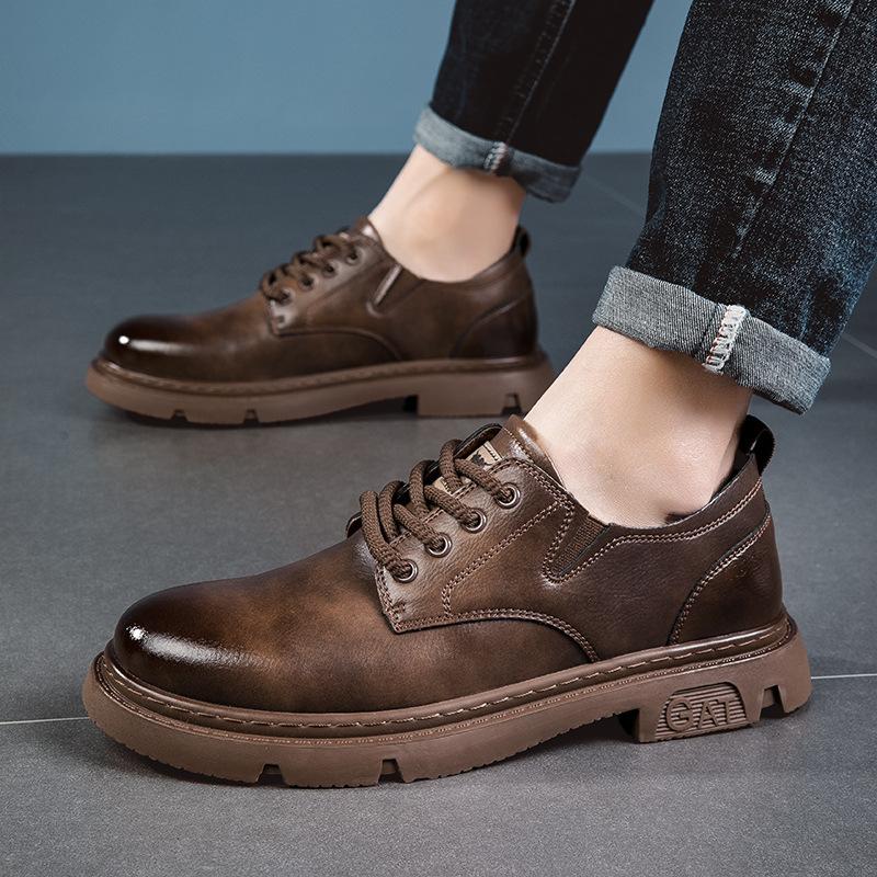 

Мужская обувь весна и осень новая британский стиль ретро повседневная кожаная обувь мужская летняя низкая обувь мартин бизнес обувь с увеличением роста 44