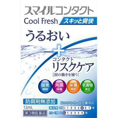 טיפות עיניים Smile Contact Cool Fresh 12 מ"ל לעדשות מגע הוראות שימוש: אי נוחות בעת הרכבת עדשות מגע רכות או קשות, תוספת דמעות