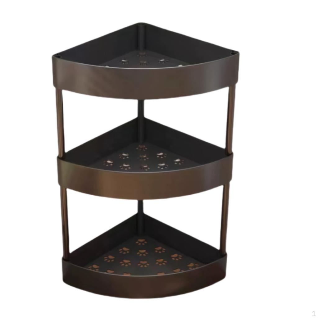 Triangular Corner Shelf Organizer, Multifunctional Seasoning Rack, Stainless Steel Kitchen