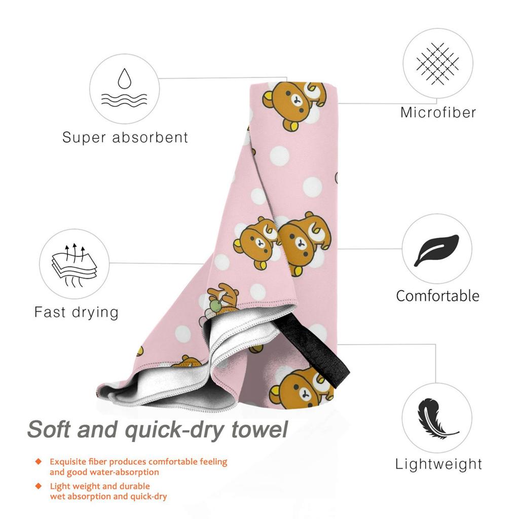 Lazy Bear Rilakkuma Beach Towel Soft Microfiber Quick Dry Absorbent Quick Towels For Swimming