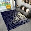 3D Fargerikt Sebra-mønster Områdeteppe, Teppe for Stue Soverom Sofa Kontor Dørmatte Dekorasjon, Sklisikker Gulvmatte for Barn